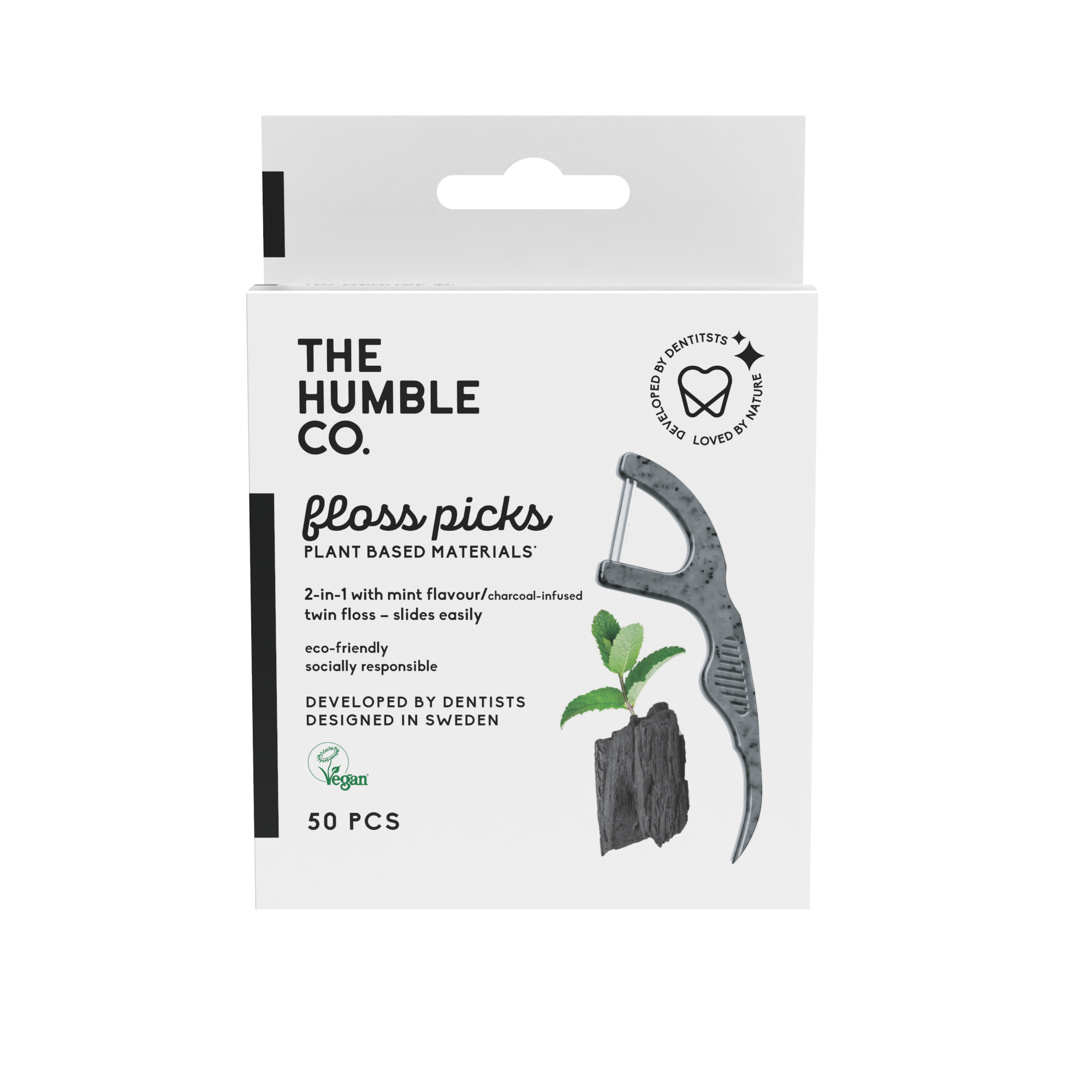 Floss Picks_Charcoal_Packaging_Cardboard_Front