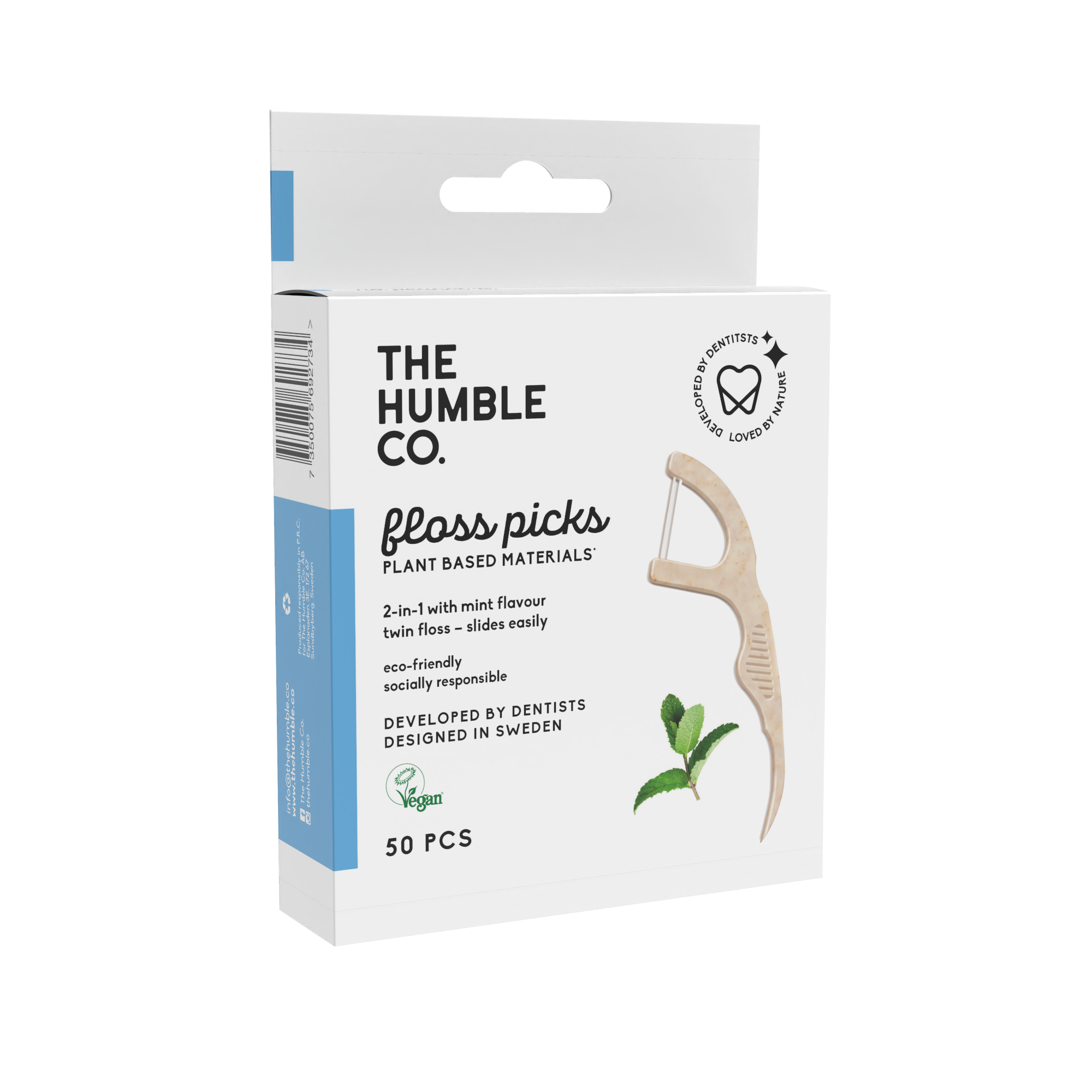 Floss Picks_Fresh Mint_Packaging_Cardboard_Angle