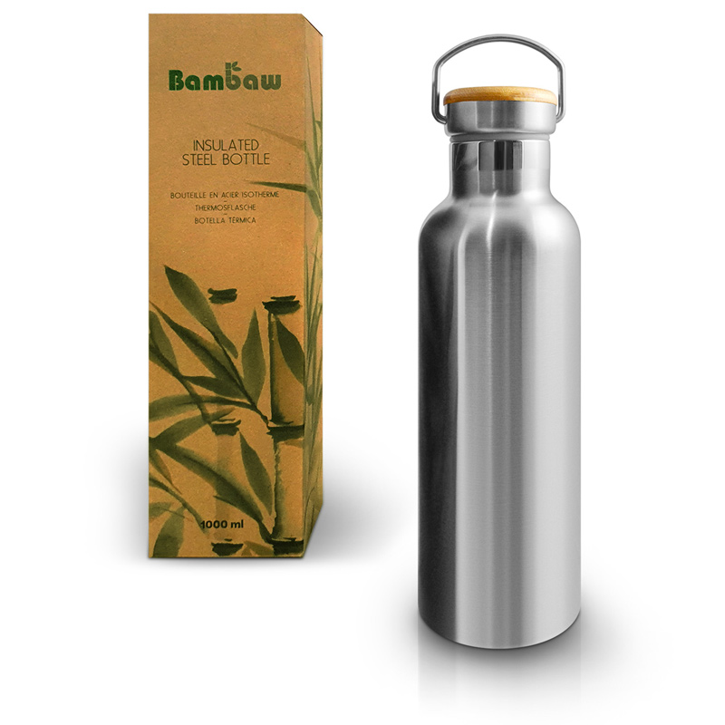 Bambaw-Steel-Bottle-Insulated-1-Packshot-1000ml-01 Garrafa Térmica Bambaw